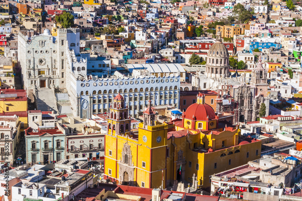 Downtown of Guanajuato from El Pipila monument (Mexico)