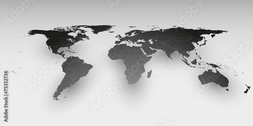 World map in perspective, vector template for business design