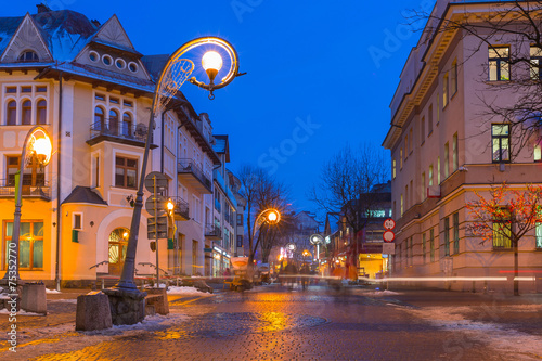 Famous Krupowki street in Zakopane, Poland