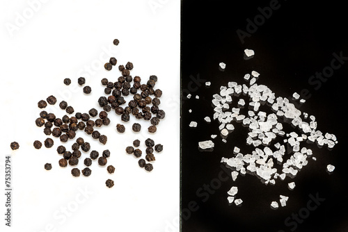 black pepper and salt crystals photo