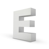 white letter E