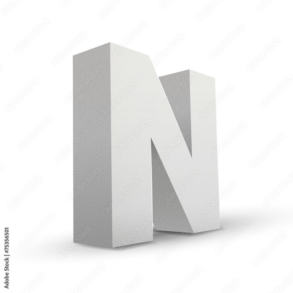 Obraz premium white letter N