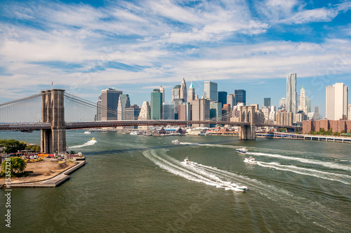 Brooklyn Bridge and downtown Manhattan - view from Manhattan Bri © oldmn