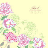 Background with  peonies and pink rose-01