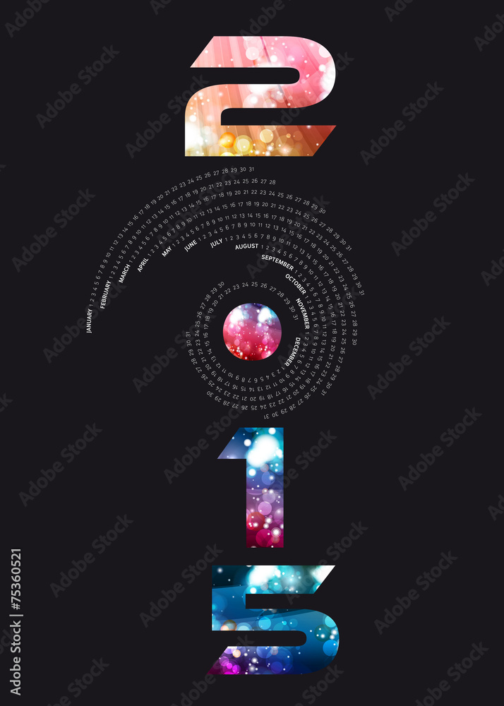 Fototapeta premium 2015, calendario