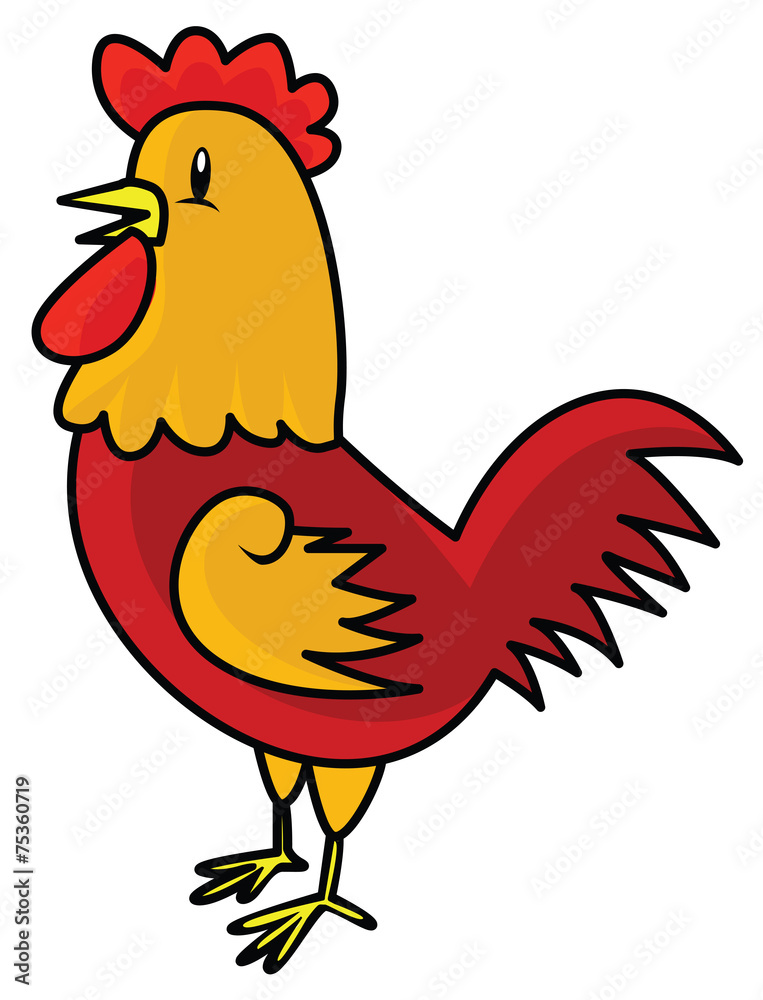 Funny Illustration of Rooster
