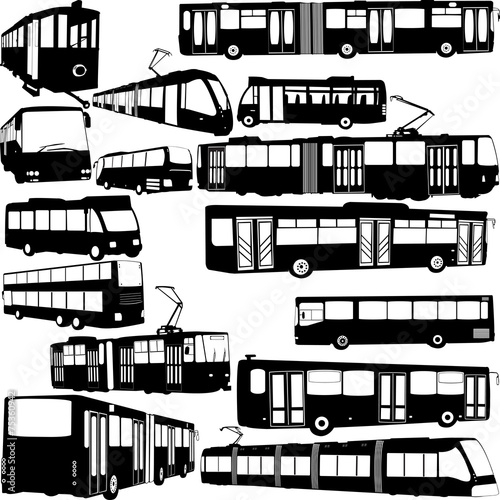 urban transportation big collection  - vector