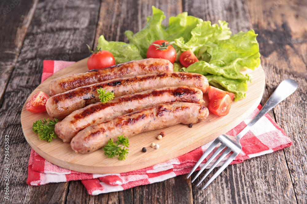 grilled sausages on board grilled sausages on board
