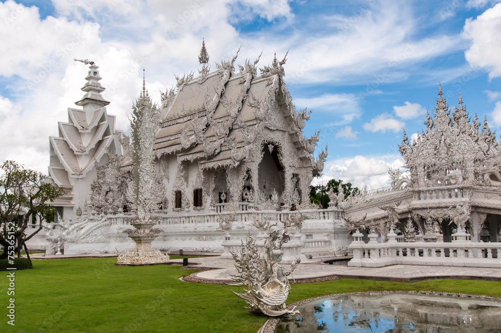 Magnificently grand white temple Rong Khun temple, Chiang Rai