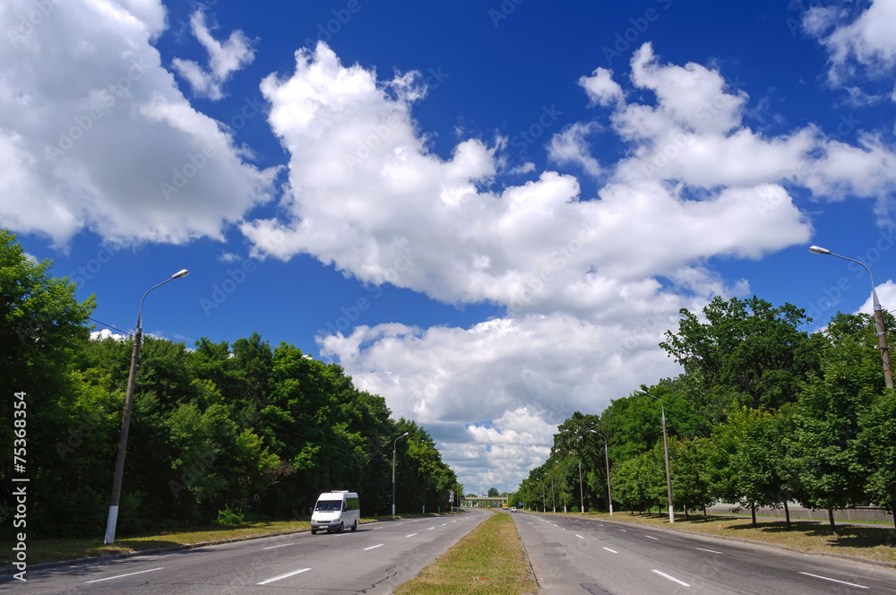 Fototapeta premium asphalt road in Ukraine
