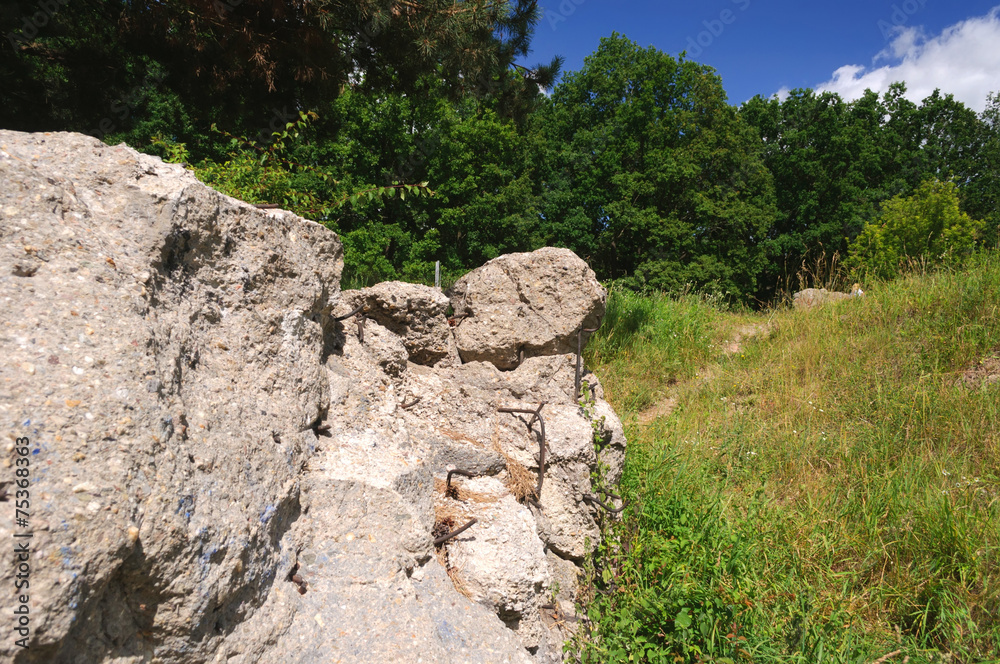 fragments of concrete