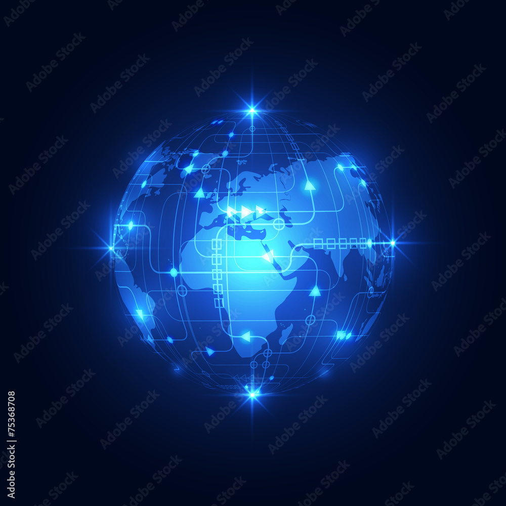 Abstract global network technology background, vector Abstract global network technology background, vector