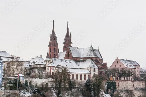 Basel, Altstadt, Kirche, Münster, Winterwetter, Schweiz