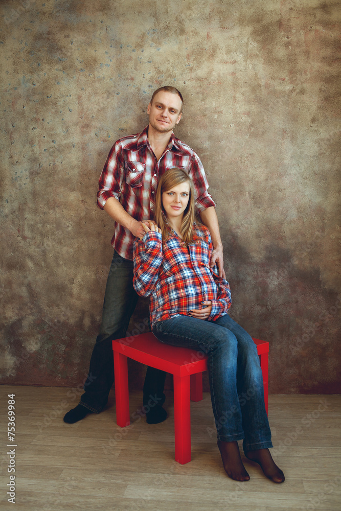 pregnant woman with her husband pregnant woman with her husband