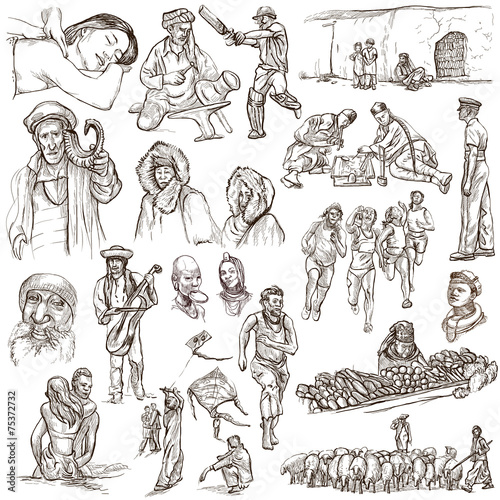 Wallpaper Mural Natives - Hand drawn illustrations