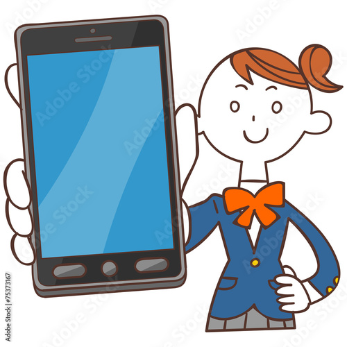 スマートフォンと女子学生