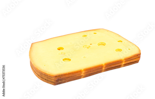 sliced cheese isolated