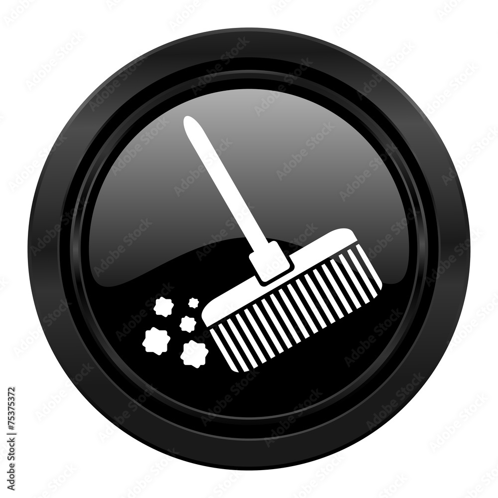 broom black icon clean sign broom black icon clean sign