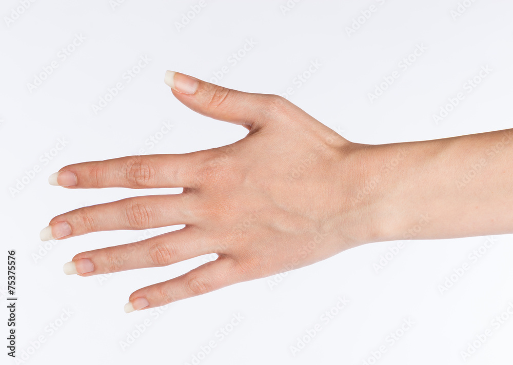 Linke Hand einer Frau
