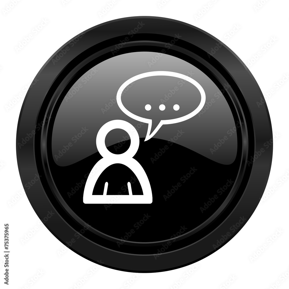 forum black icon chat symbol bubble sign