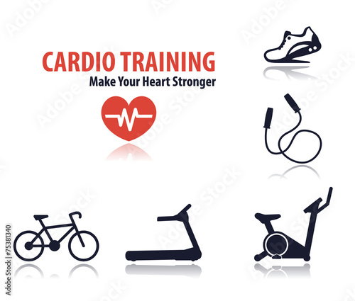 Cardio Training icons vector illustration, eps10, easy to edit