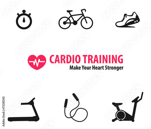 Cardio Training flat icons vector illustration, eps10