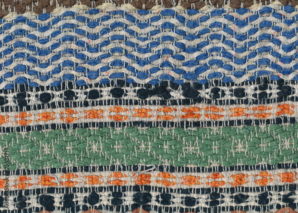Old used woven rag rug