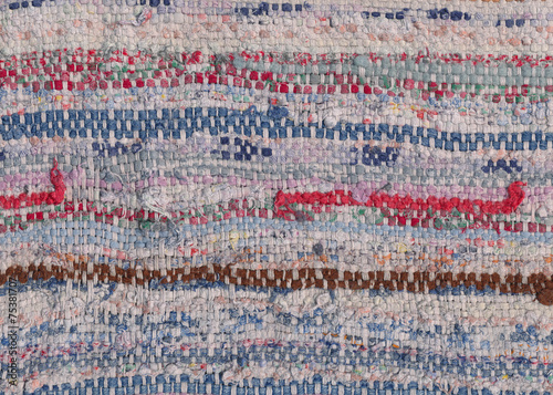 Old used woven rag rug