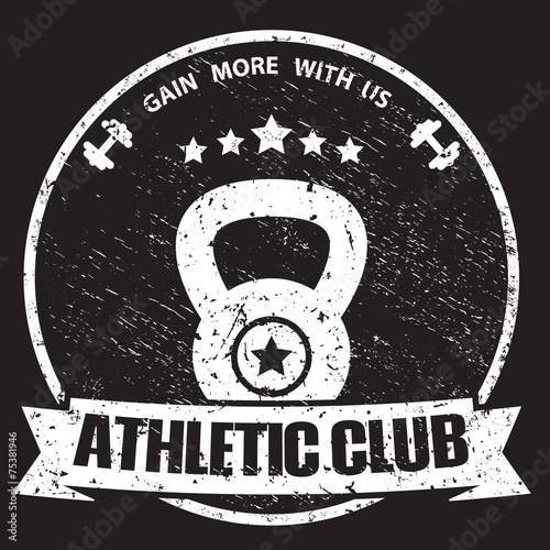 gain more with us vintage scratched emblem vector illustration