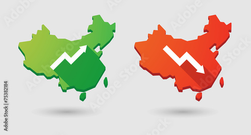 China map graph icon set