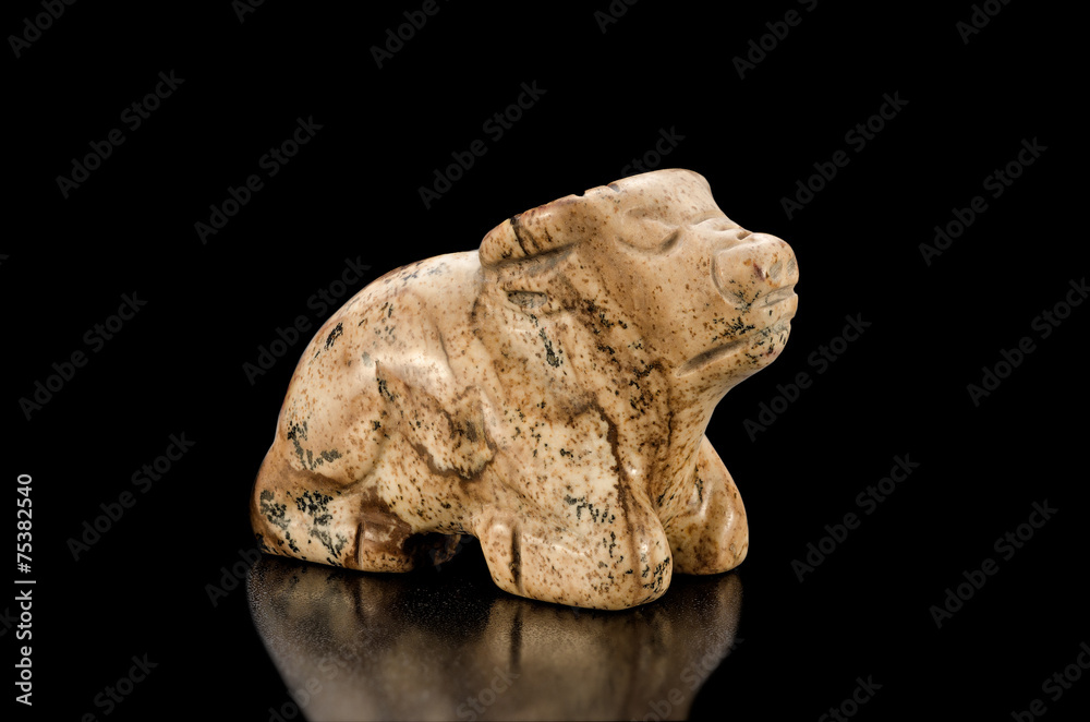 Picture jasper carved ox Picture jasper carved ox