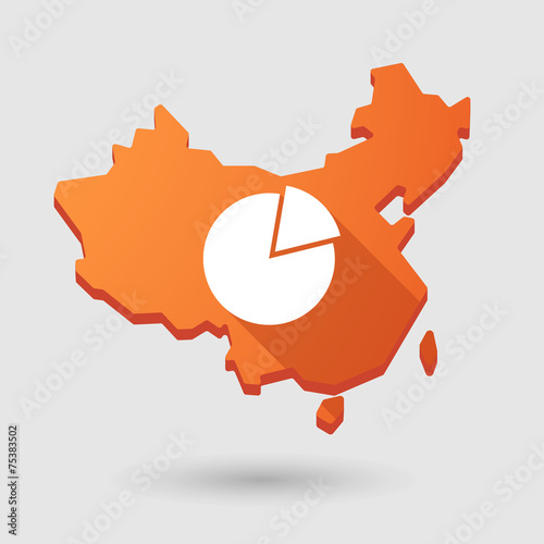 China map icon with a pie chart