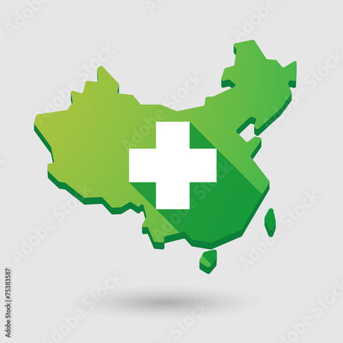 China map icon with a pharmacy sign