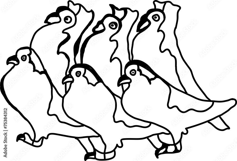 set of abstract white dove