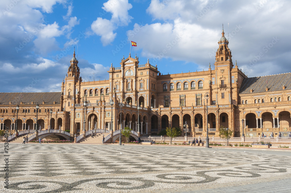 Plaza de Espana - Spanish Square in Seville, Andalusia, Spain