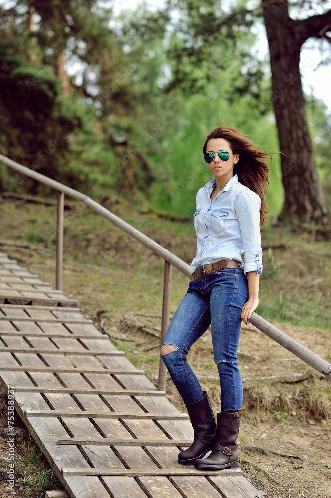 Young stylish woman outdoor fashion portrait Young stylish woman outdoor fashion portrait