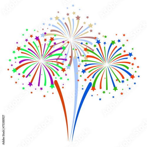 brightly colorful firework vector photo