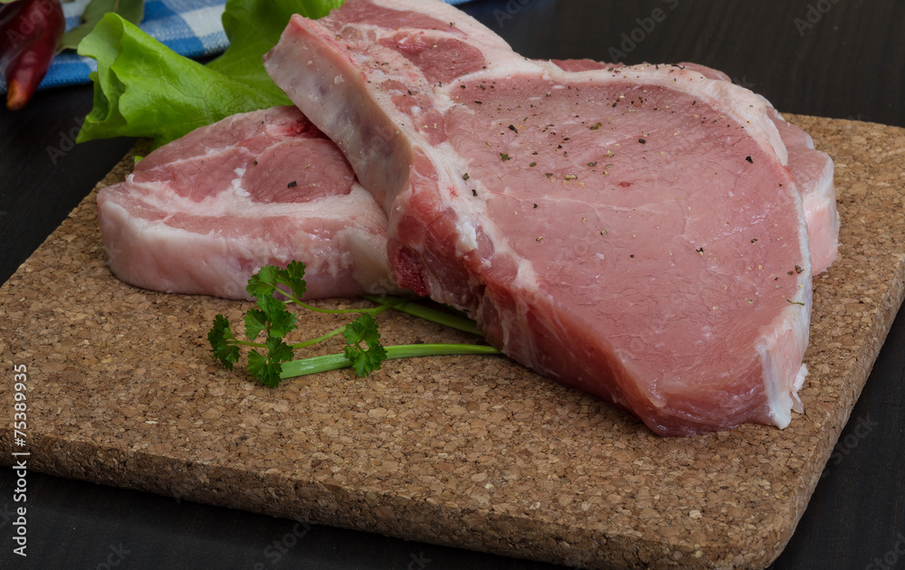 Raw t-bone steak Raw t-bone steak