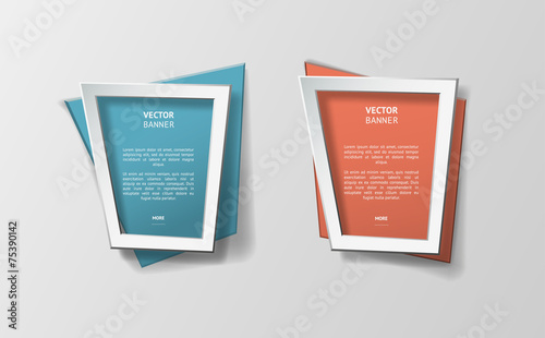 Vector infographic origami banners set.