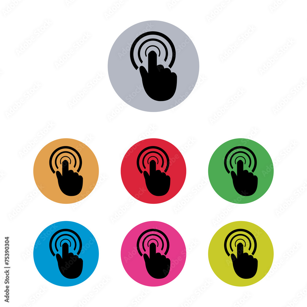 cursor pointer icons mouse hand click press set