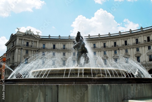 View of Rome city Piazza della Reppublica on June 1, 2014 photo