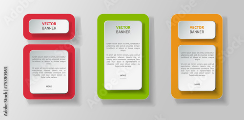 Vector infographic origami banners set.