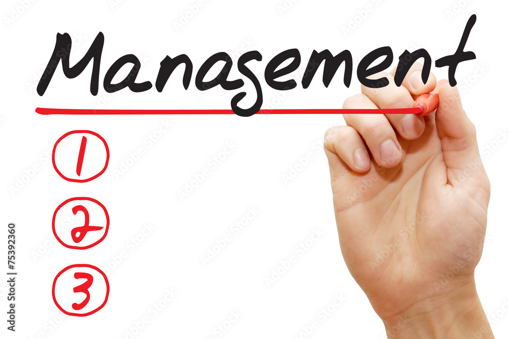 Hand writing Management List with red marker, business concept Hand writing Management List with red marker, business concept