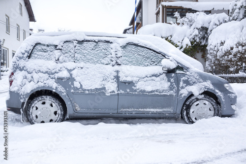 car covered in snow