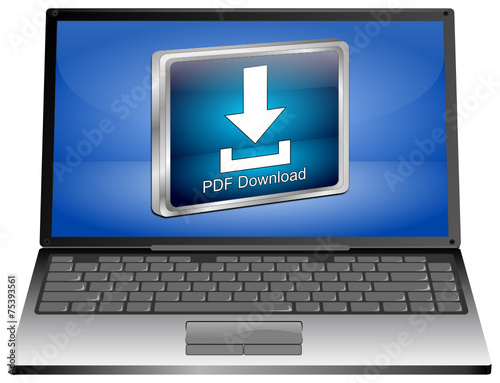 Laptop mit PDF Download Button