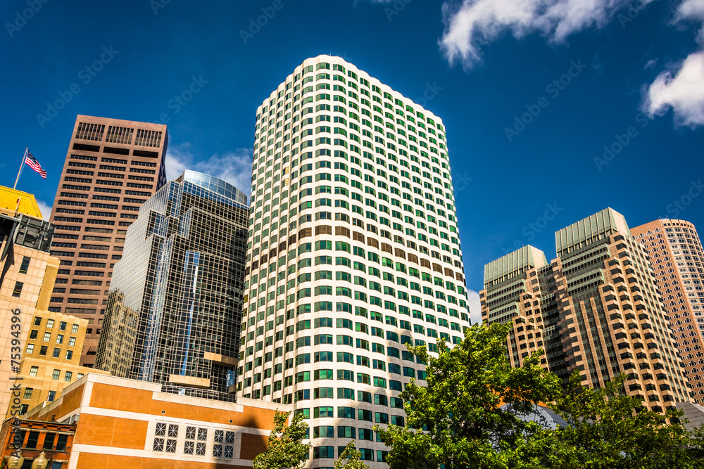 Cluster of skyscrapers in Boston, Massachusetts. Cluster of skyscrapers in Boston, Massachusetts.
