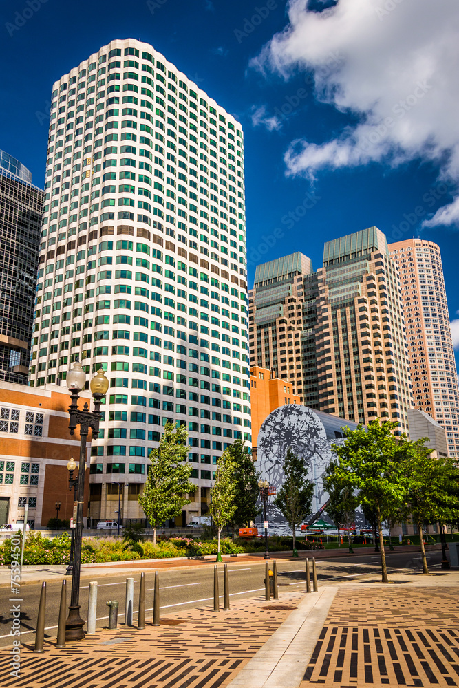 Cluster of skyscrapers in Boston, Massachusetts.