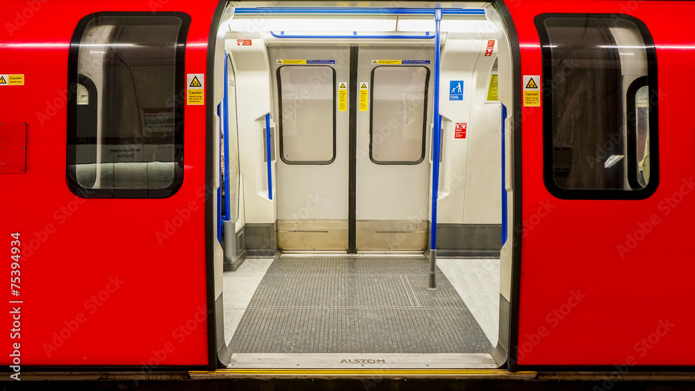 Inside view of London Underground, Tube Station - obrazy, fototapety, plakaty 