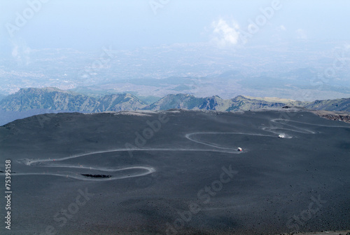 Raod to vulcano of mount Etna on Sicily © fotoember