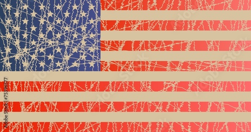 Worn United States Flag